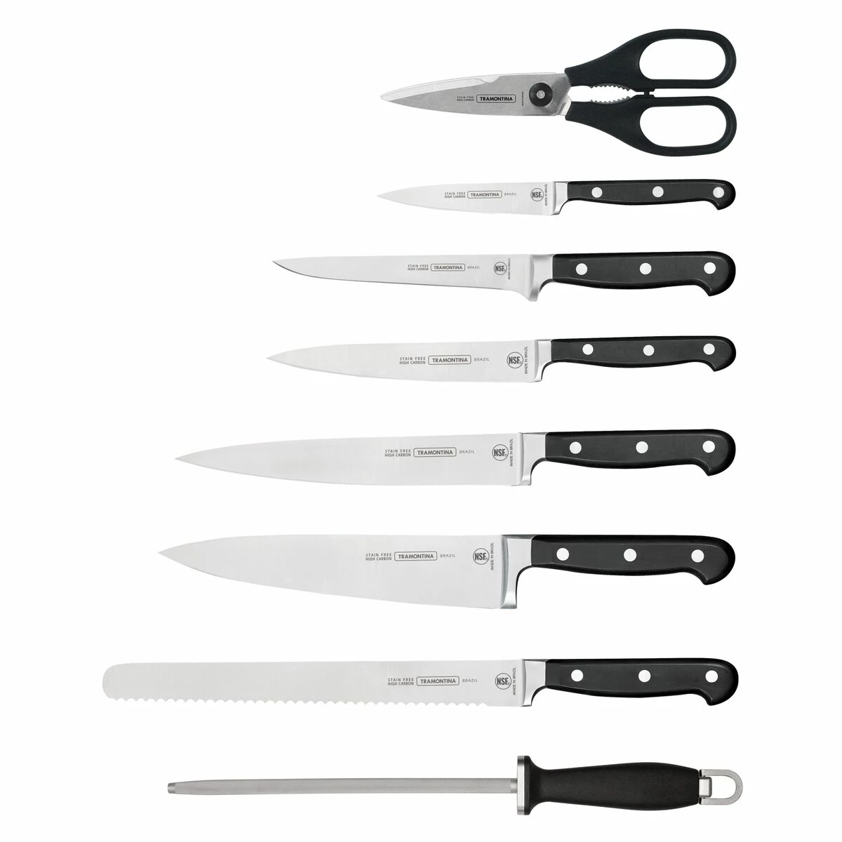 Tramontina Forged 9 Pc Cutlery Set With Hardwood Counter Block 4 Tramontina Forged 9 Pc Cutlery Set With Hardwood Counter Block - Image 2