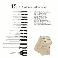 Tramontina Forged 15 Pc Cutlery/Steak Knife Set With Hardwood Counter Block -TRAMONTINA Sales 80008035IXM001G