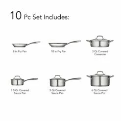 Tramontina Prima 10 Pc Stainless Steel Cookware Set 29 Tramontina Prima 10 Pc Stainless Steel Cookware Set -TRAMONTINA Sales 80101202IXI001G