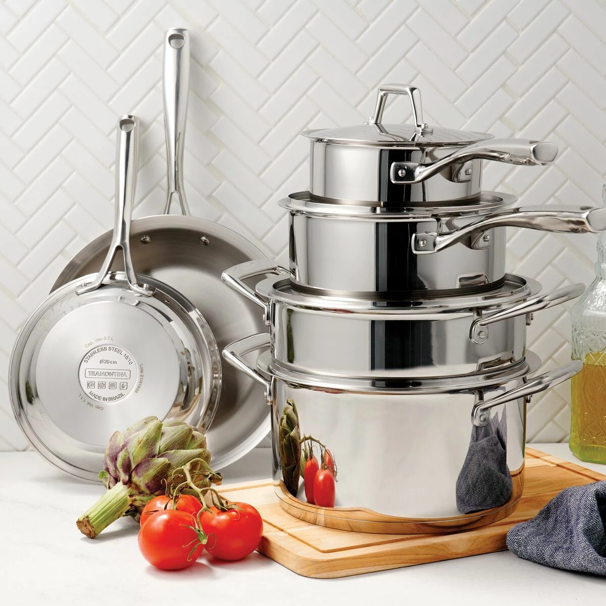 Tramontina Prima 10 Pc Stainless Steel Cookware Set 3 Tramontina Prima 10 Pc Stainless Steel Cookware Set