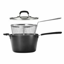 Tramontina 5.5 Qt Aluminum Deep Fryer With Helper Handle - Charcoal Gray -TRAMONTINA Sales 80106003IXM002G