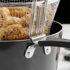 Tramontina 5.5 Qt Aluminum Deep Fryer With Helper Handle - Charcoal Gray -TRAMONTINA Sales 80106003IXM007G
