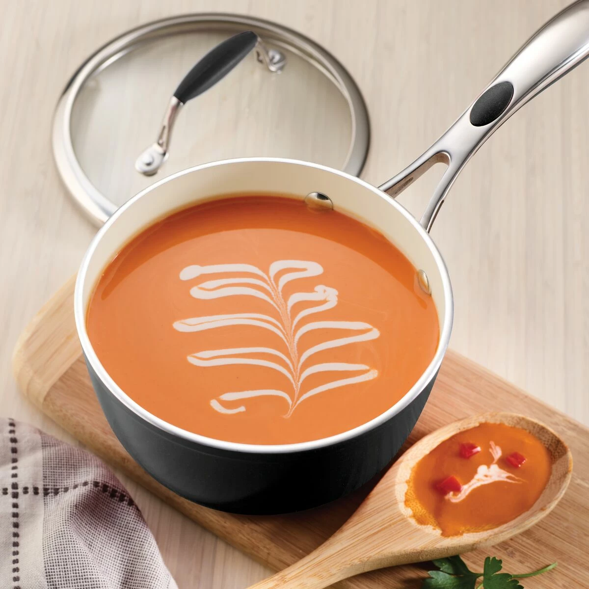 Tramontina 1.5 Qt Ceramic Covered Sauce Pan - Black 3 Tramontina 1.5 Qt Ceramic Covered Sauce Pan - Black