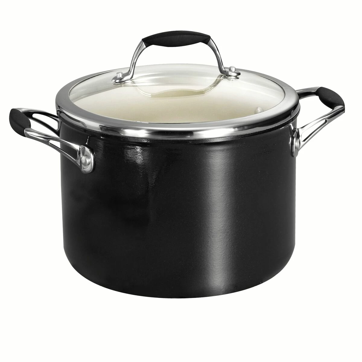 Tramontina 6 Qt Ceramic Covered Stock Pot - Black 3 Tramontina 6 Qt Ceramic Covered Stock Pot - Black