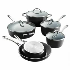 Tramontina 10 Pc Cold-Forged Induction Ceramic Cookware Set - Black -TRAMONTINA Sales 80110033IXM001G