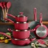 Tramontina 14 Pc Ceramic Induction-Ready Cookware Set - Red -TRAMONTINA Sales 80110034PRM001G