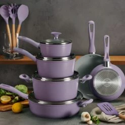 Tramontina 14 Pc Ceramic Induction-Ready Cookware Set - Purple