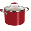 Tramontina 6 Qt Ceramic Covered Stock Pot - Red 1 Tramontina 6 Qt Ceramic Covered Stock Pot - Red -TRAMONTINA Sales 80110065PNM001G