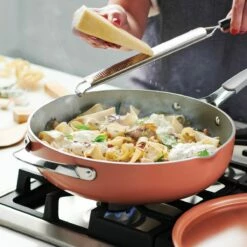 Tramontina All In One Plus Pan, 5 Qt Ceramic Non Stick - Persimmon Orange
