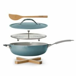 Tramontina All In One Plus Pan, 5 Qt Ceramic Non Stick - Blueberry Blue -TRAMONTINA Sales 80110085IXM001G
