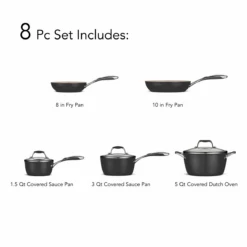 Tramontina 8 Pc Ceramic Cookware Set - Black 15 Tramontina 8 Pc Ceramic Cookware Set - Black -TRAMONTINA Sales 80110200ANI001G