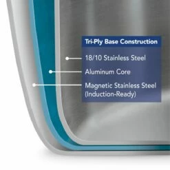 Tramontina 1.5 Qt Tri-Ply Clad Stainless Steel Covered Sauce Pan -TRAMONTINA Sales 80116021IXI001G