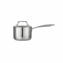 Tramontina Tri-Ply Clad 1.5 Qt Covered Stainless Steel Covered Sauce Pan - Glass Lid -TRAMONTINA Sales 80116032IXM001G