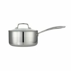 Tramontina Tri-Ply Clad 3 Qt Stainless Steel Covered Sauce Pan - Glass Lid -TRAMONTINA Sales 80116035IXM001G