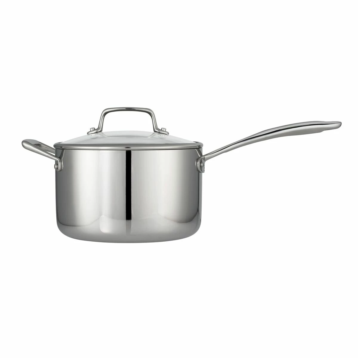 Tramontina Tri-Ply Clad 4 Qt Stainless Steel Covered Sauce Pan Glass Lid 12 Tramontina Tri-Ply Clad 4 Qt Stainless Steel Covered Sauce Pan Glass Lid - Image 10