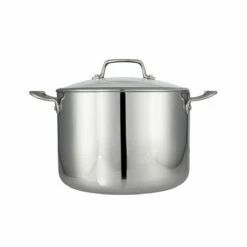 Tramontina Tri-Ply Clad 8 Qt Stainless Steel Covered Stock Pot - Glass Lid -TRAMONTINA Sales 80116038IXM001G