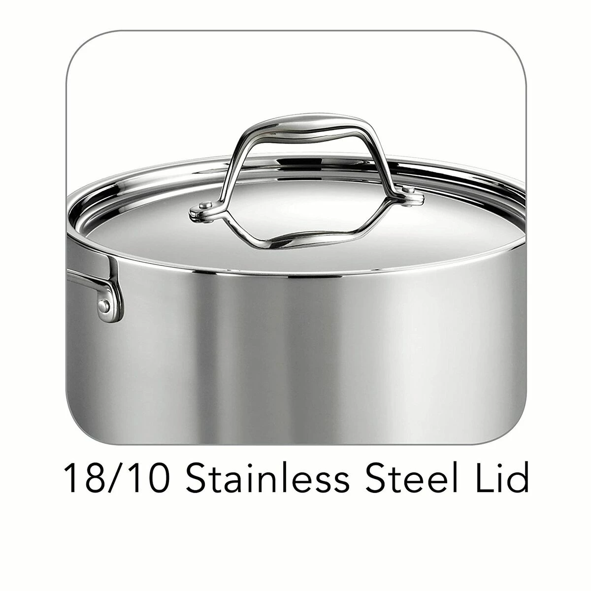 Tramontina 6 Qt Tri-Ply Clad Stainless Steel Covered Sauce Pot 6 Tramontina 6 Qt Tri-Ply Clad Stainless Steel Covered Sauce Pot - Image 4