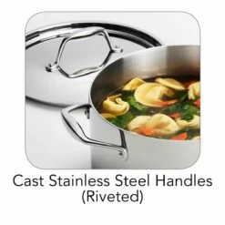 Tramontina 6 Qt Tri-Ply Clad Stainless Steel Covered Sauce Pot 13 Tramontina 6 Qt Tri-Ply Clad Stainless Steel Covered Sauce Pot -TRAMONTINA Sales 80116040IXI003G