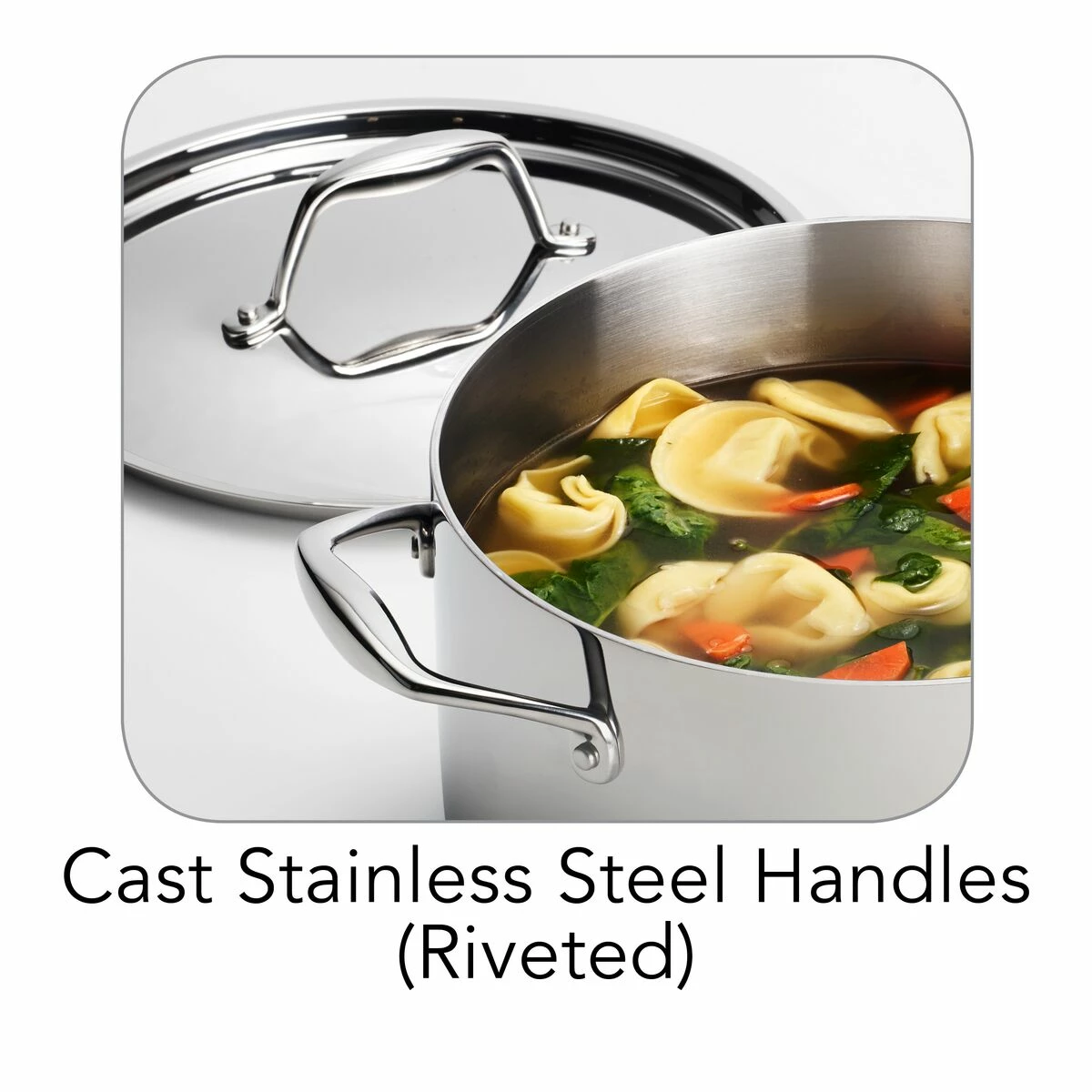 Tramontina 6 Qt Tri-Ply Clad Stainless Steel Covered Sauce Pot 8 Tramontina 6 Qt Tri-Ply Clad Stainless Steel Covered Sauce Pot - Image 6