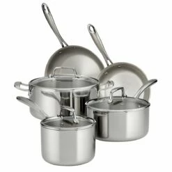Tramontina Tri-Ply Clad 8 Pc Stainless Steel Cookware Set With Glass Lids 19 Tramontina Tri-Ply Clad 8 Pc Stainless Steel Cookware Set With Glass Lids -TRAMONTINA Sales 80116053IXM013G