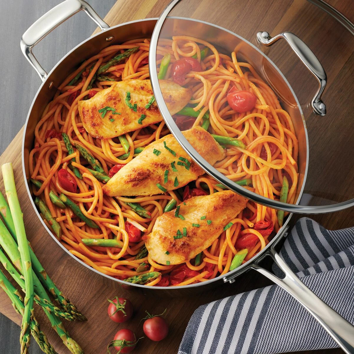 Tramontina Tri-Ply Clad 12 Pc Stainless Steel Cookware Set With Glass Lids 14 Tramontina Tri-Ply Clad 12 Pc Stainless Steel Cookware Set With Glass Lids - Image 12