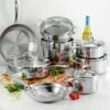 Tramontina Tri-Ply Clad 14 Pc Stainless Steel Cookware Set With Glass Lids 2 Tramontina Tri-Ply Clad 14 Pc Stainless Steel Cookware Set With Glass Lids -TRAMONTINA Sales 80116056PDM001G