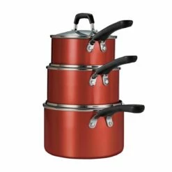 Tramontina 6 Pc Aluminum Stackable Sauce Pan Set - Metallic Red