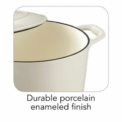 Tramontina 5.5 Qt Enameled Cast-Iron Series 1000 Covered Round Dutch Oven - Matte White -TRAMONTINA Sales 80131035IXI001G