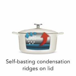 Tramontina 5.5 Qt Enameled Cast-Iron Series 1000 Covered Round Dutch Oven - Matte White -TRAMONTINA Sales 80131035IXI004G