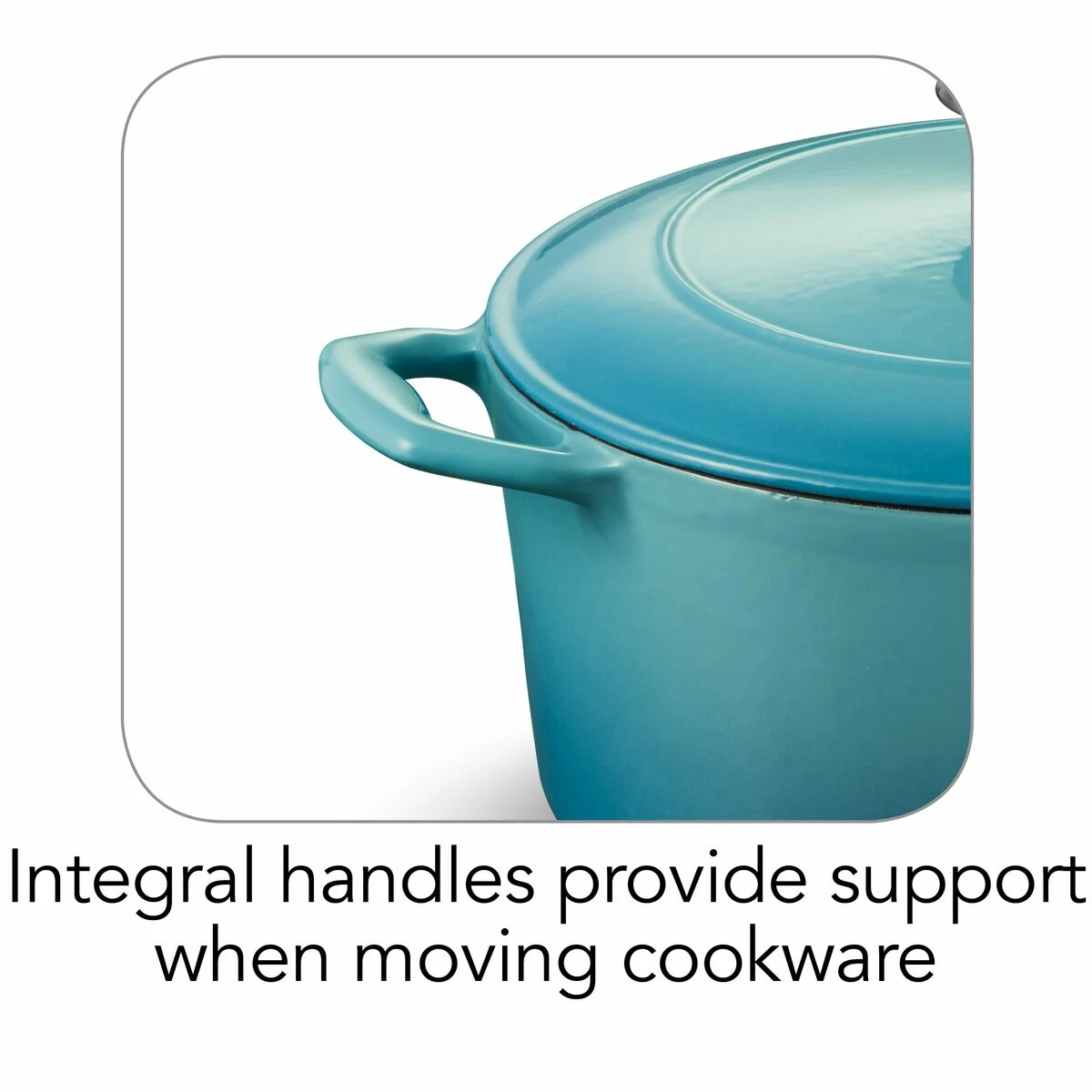 Tramontina 5.5 Qt Enameled Cast-Iron Series 1000 Covered Round Dutch Oven - Medium Blue 10 Tramontina 5.5 Qt Enameled Cast-Iron Series 1000 Covered Round Dutch Oven - Medium Blue - Image 8