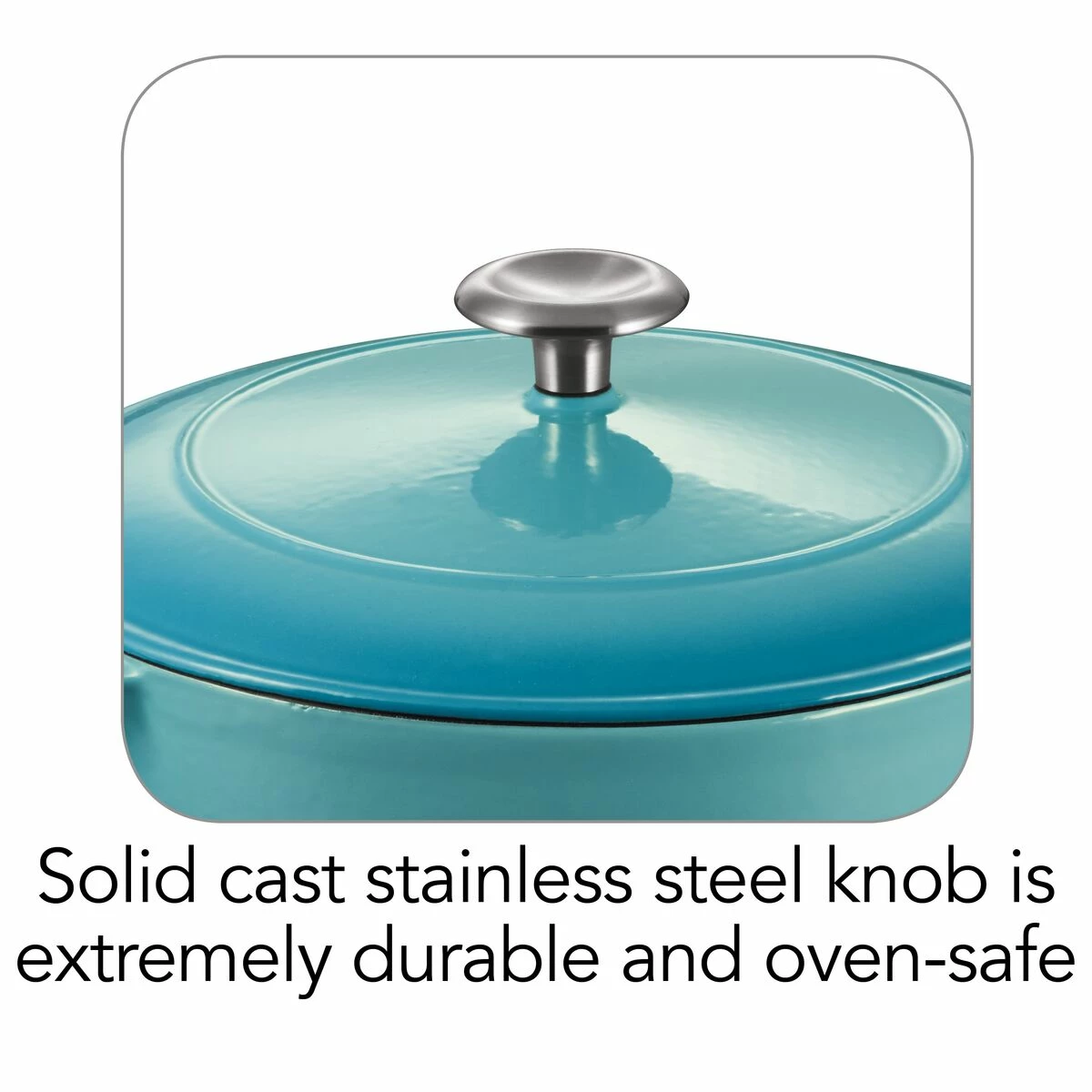 Tramontina 5.5 Qt Enameled Cast-Iron Series 1000 Covered Round Dutch Oven - Medium Blue 9 Tramontina 5.5 Qt Enameled Cast-Iron Series 1000 Covered Round Dutch Oven - Medium Blue - Image 7