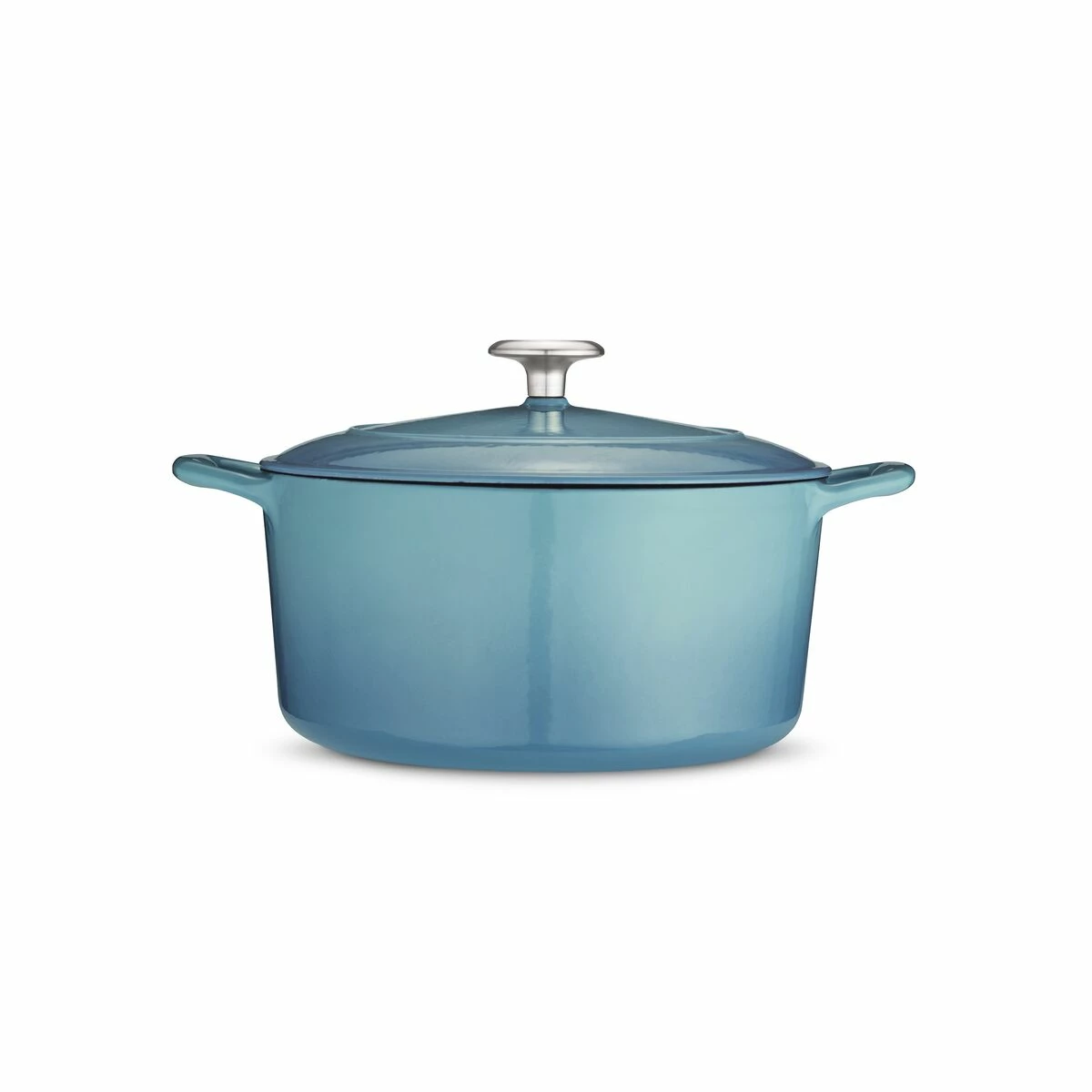 Tramontina 5.5 Qt Enameled Cast-Iron Series 1000 Covered Round Dutch Oven - Medium Blue 6 Tramontina 5.5 Qt Enameled Cast-Iron Series 1000 Covered Round Dutch Oven - Medium Blue - Image 4