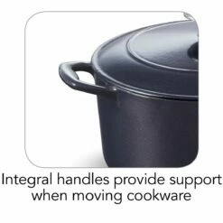 Tramontina 5.5 Qt Enameled Cast-Iron Series 1000 Covered Round Dutch Oven - Dark Blue -TRAMONTINA Sales 80131038IXI002G