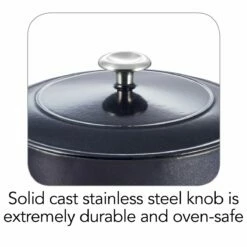 Tramontina 5.5 Qt Enameled Cast-Iron Series 1000 Covered Round Dutch Oven - Dark Blue -TRAMONTINA Sales 80131038IXI003G