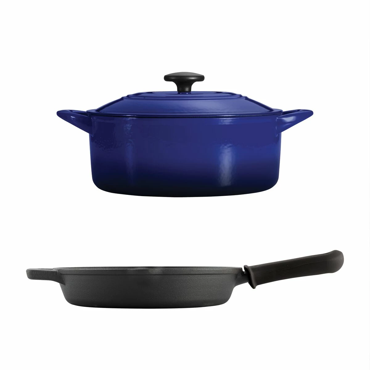 Tramontina 3 Pc Essential Cast Iron Cookware Set - Blue 7 Tramontina 3 Pc Essential Cast Iron Cookware Set - Blue - Image 5