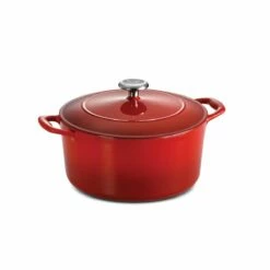 Tramontina 5.5 Qt Enameled Cast-Iron Series 1000 Covered Round Dutch Oven - Gradated Red -TRAMONTINA Sales 80131047IXM001G