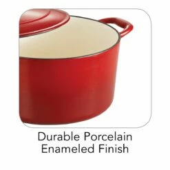 Tramontina 6.5 Qt Enameled Cast-Iron Series 1000 Covered Round Dutch Oven - Gradated Red -TRAMONTINA Sales 80131048IXI002G