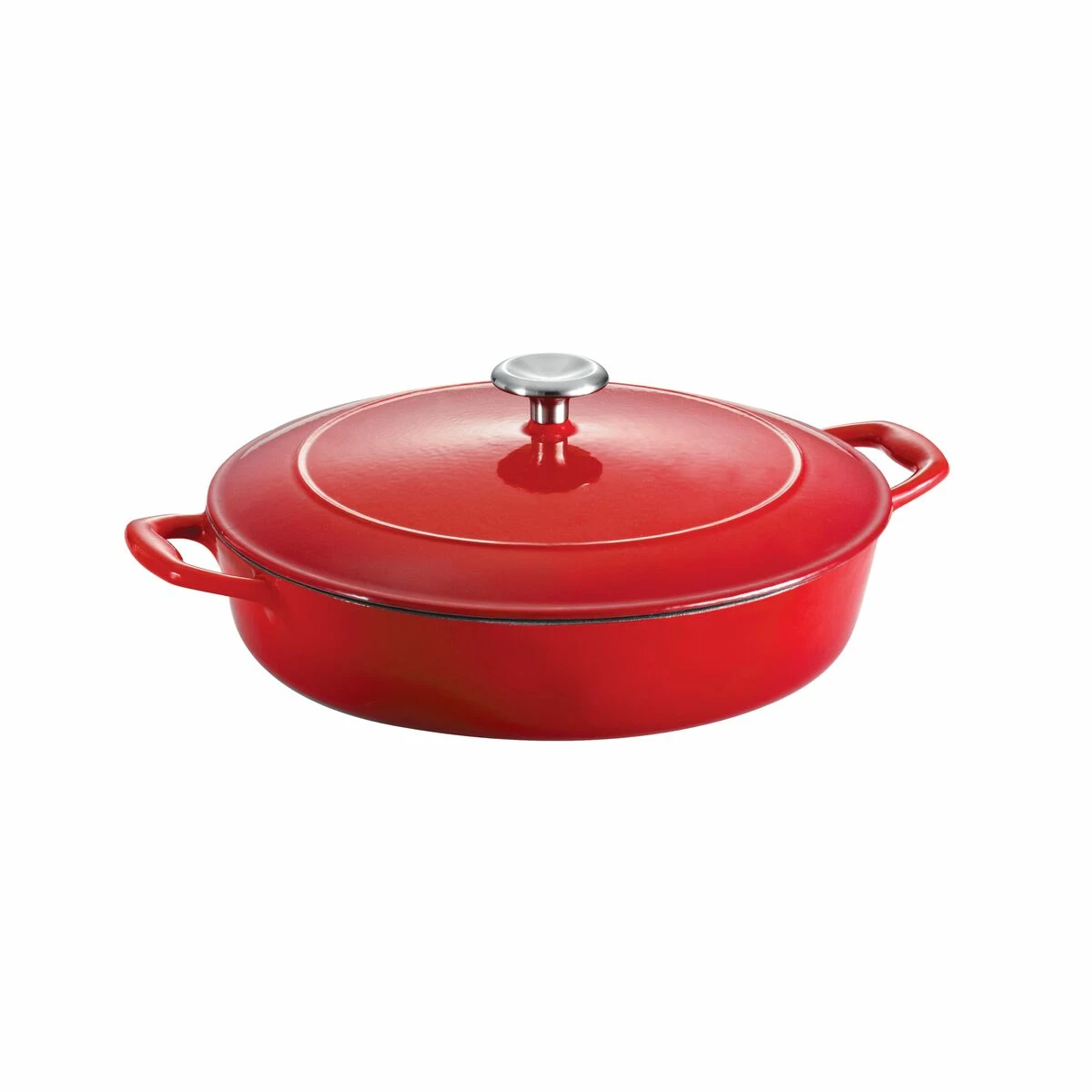 Tramontina 4 Qt Enameled Cast-Iron Series 1000 Covered Braiser - Gradated Red 8 Tramontina 4 Qt Enameled Cast-Iron Series 1000 Covered Braiser - Gradated Red - Image 6