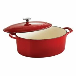 Tramontina 7 Qt Enameled Cast-Iron Series 1000 Covered Oval Dutch Oven - Gradated Red 10 Tramontina 7 Qt Enameled Cast-Iron Series 1000 Covered Oval Dutch Oven - Gradated Red -TRAMONTINA Sales 80131052PDM001G