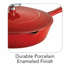 Tramontina 10 In Enameled Cast-Iron Series 1000 Covered Skillet - Gradated Red 14 Tramontina 10 In Enameled Cast-Iron Series 1000 Covered Skillet - Gradated Red -TRAMONTINA Sales 80131057IXI001G