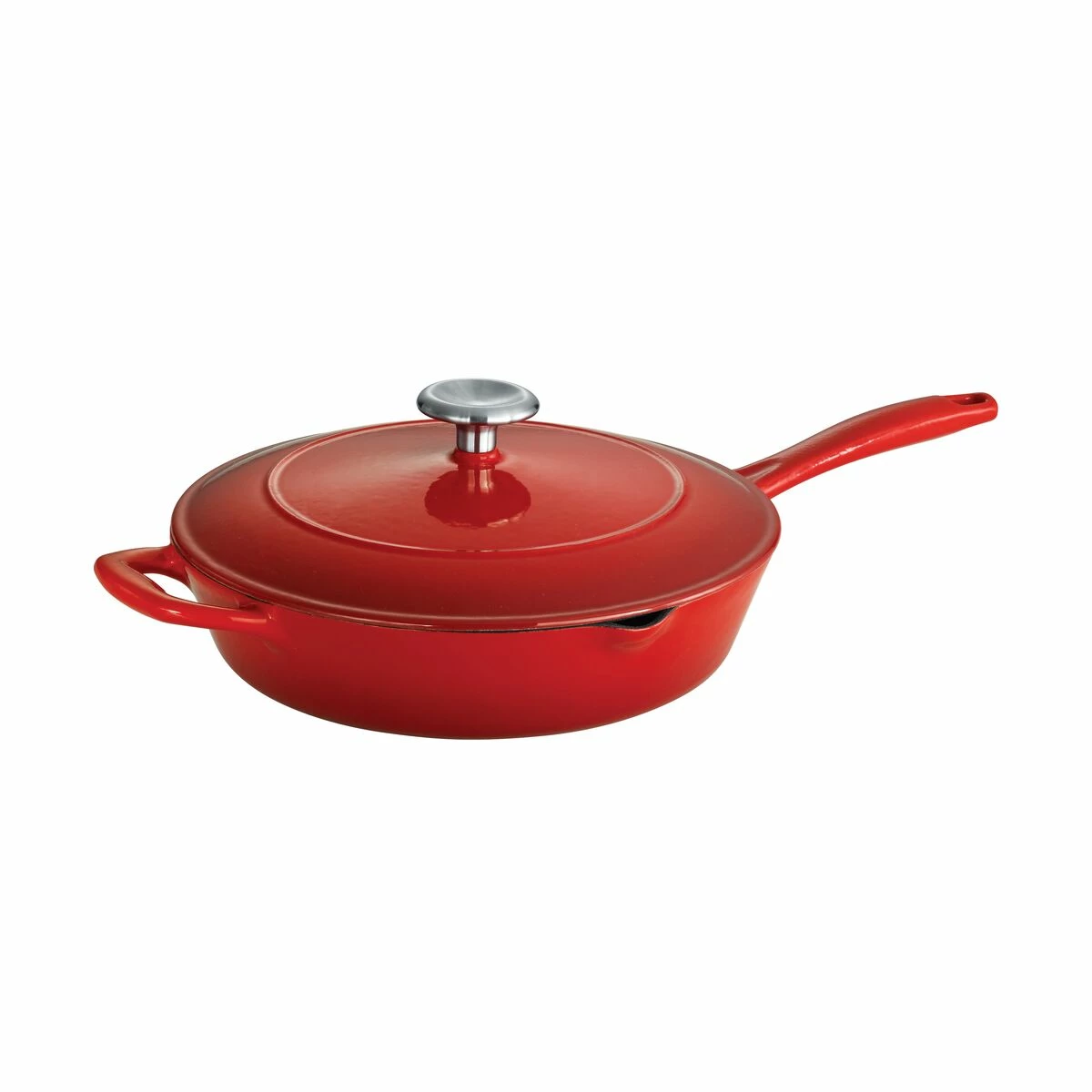 Tramontina 10 In Enameled Cast-Iron Series 1000 Covered Skillet - Gradated Red 11 Tramontina 10 In Enameled Cast-Iron Series 1000 Covered Skillet - Gradated Red - Image 9
