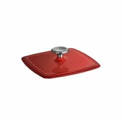 Tramontina 11 In Enameled Cast-Iron Series 1000 Grill Pan With Press - Gradated Red -TRAMONTINA Sales 80131059IXM003G
