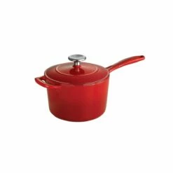 Tramontina 2.5 Qt Enameled Cast-Iron Series 1000 Covered Sauce Pan - Gradated Red -TRAMONTINA Sales 80131060IXM001G