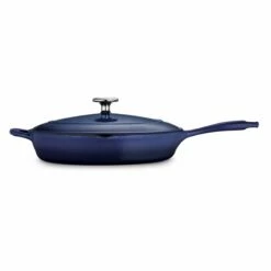 Tramontina 12 In Enameled Cast-Iron Series 1000 Covered Skillet - Gradated Cobalt -TRAMONTINA Sales 80131068IXM003G