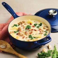 Tramontina 3 Qt Enameled Cast-Iron Series 1000 Covered Saucier - Gradated Cobalt