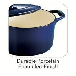 Tramontina 3.5 Qt Enameled Cast-Iron Series 1000 Covered Round Dutch Oven - Gradated Cobalt -TRAMONTINA Sales 80131074IXI001G