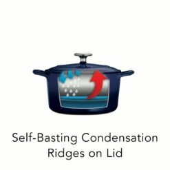 Tramontina 3.5 Qt Enameled Cast-Iron Series 1000 Covered Round Dutch Oven - Gradated Cobalt -TRAMONTINA Sales 80131074IXI004G