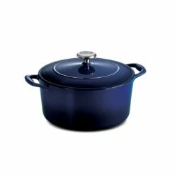 Tramontina 5.5 Qt Enameled Cast-Iron Series 1000 Covered Round Dutch Oven - Gradated Cobalt -TRAMONTINA Sales 80131075IXM001G
