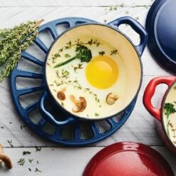 Tramontina 7 In Enameled Cast-Iron Series 1000 Round Trivet - Gradated Cobalt