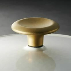 Tramontina 4 Qt Enameled Cast Iron Covered Braiser - Latte With Gold Stainless Steel Knob -TRAMONTINA Sales 80131087IXM003G